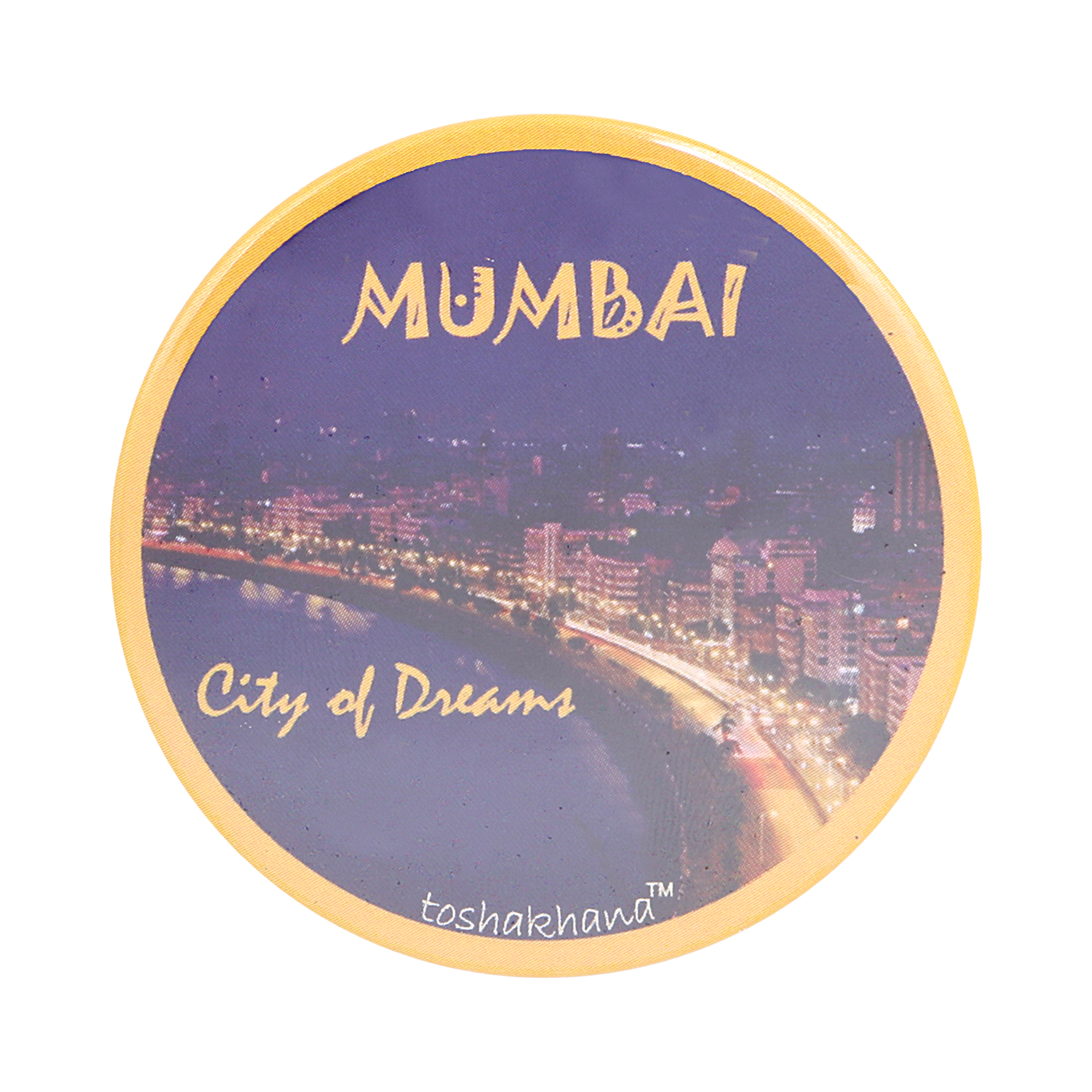 Button Pin Badge Cum Fridge Magnet City of Dreams Mumbai